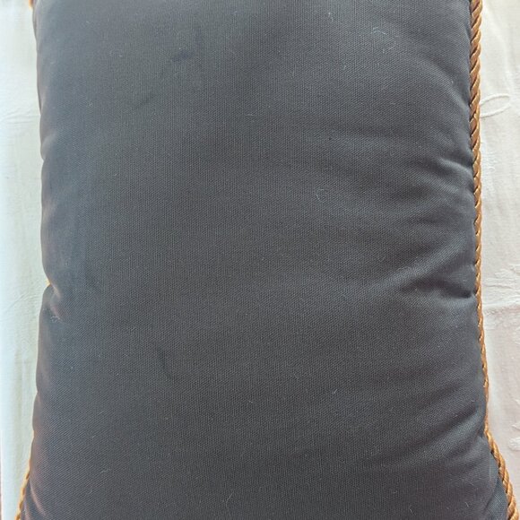 VTG Christmas Tapestry Throw Pillow Gold Trim Santa Tree Dove Stockings Horse - Picture 4 of 5